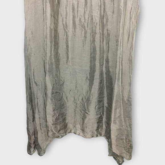 Sandra Fellini Maxi Dress Sz M Silk‎ Crinkled Sleevless Lining Glamcore Royalty - Picture 8 of 11